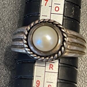 Elegant Sterling Silver Pearl Ring